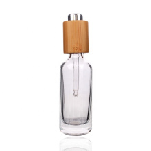 40ml Cosmetic packaging glass dropper bottle with bamboo lid